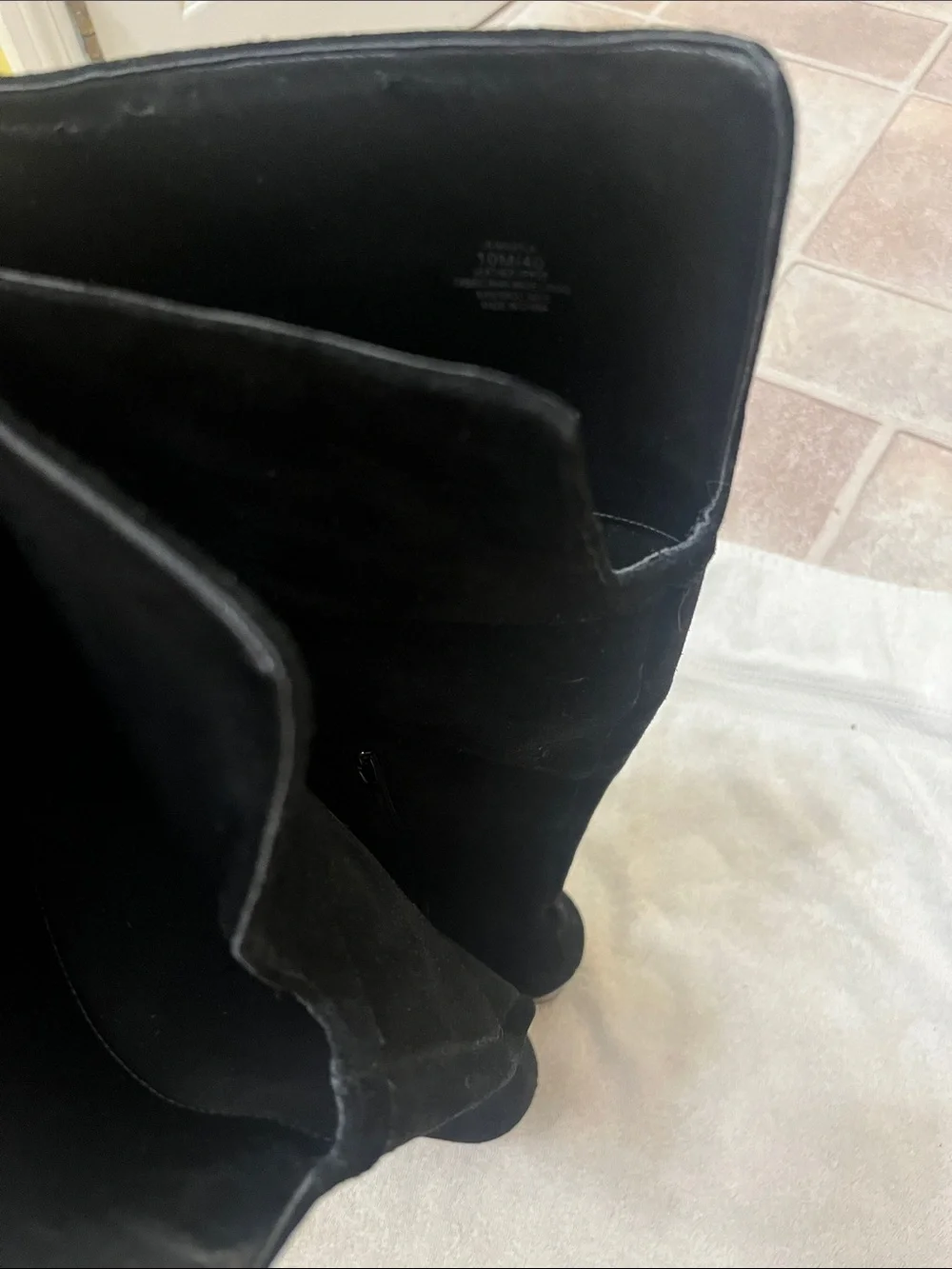 Lord & Taylor Black Suede Over-the-Knee Block Heel Boots